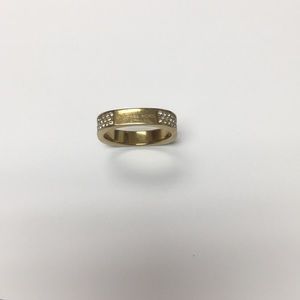 Michael Kors Brilliance Gold Tone Pave Ring Size 8